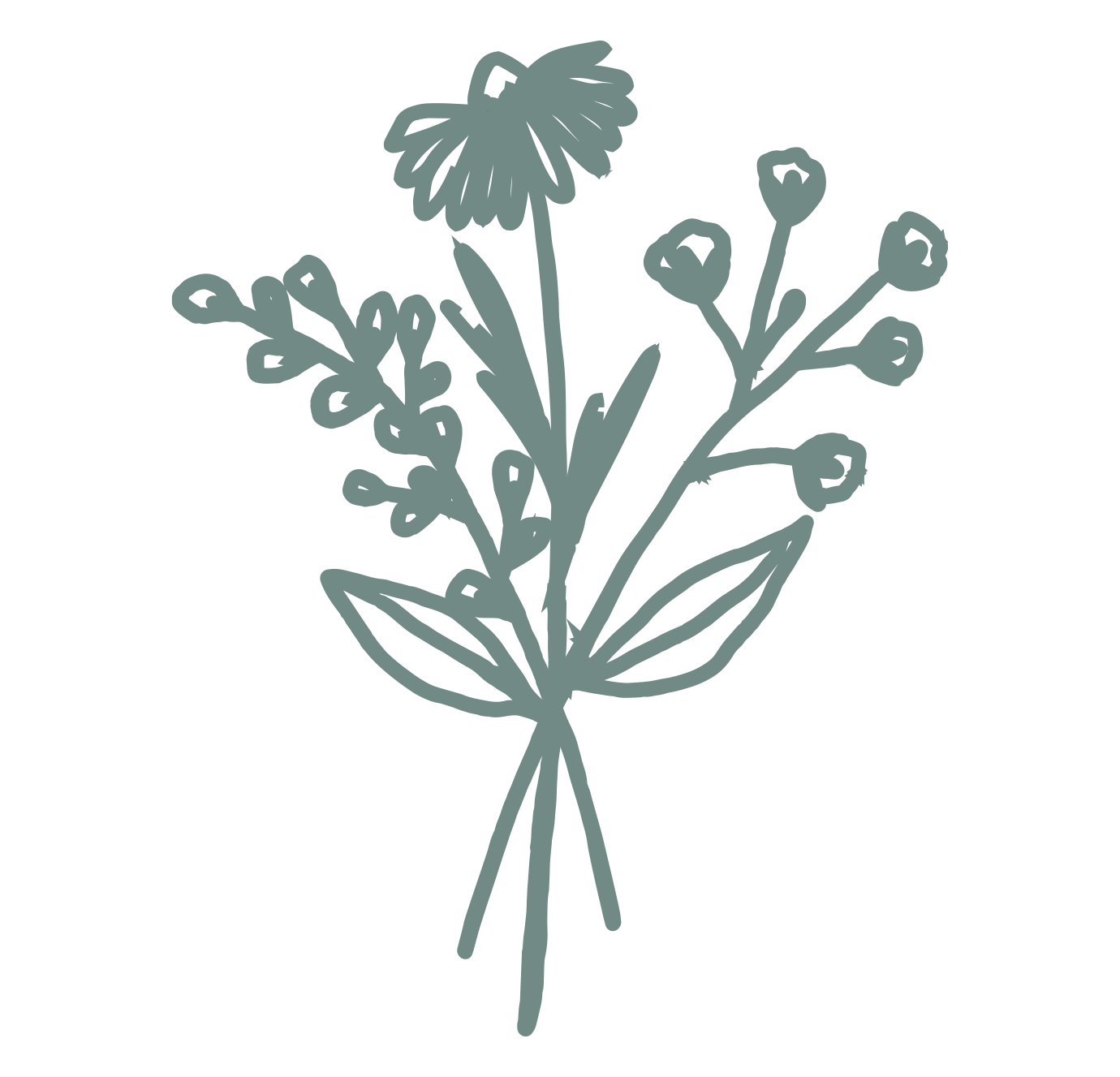 Illustration eines grünen Blumenstrauß